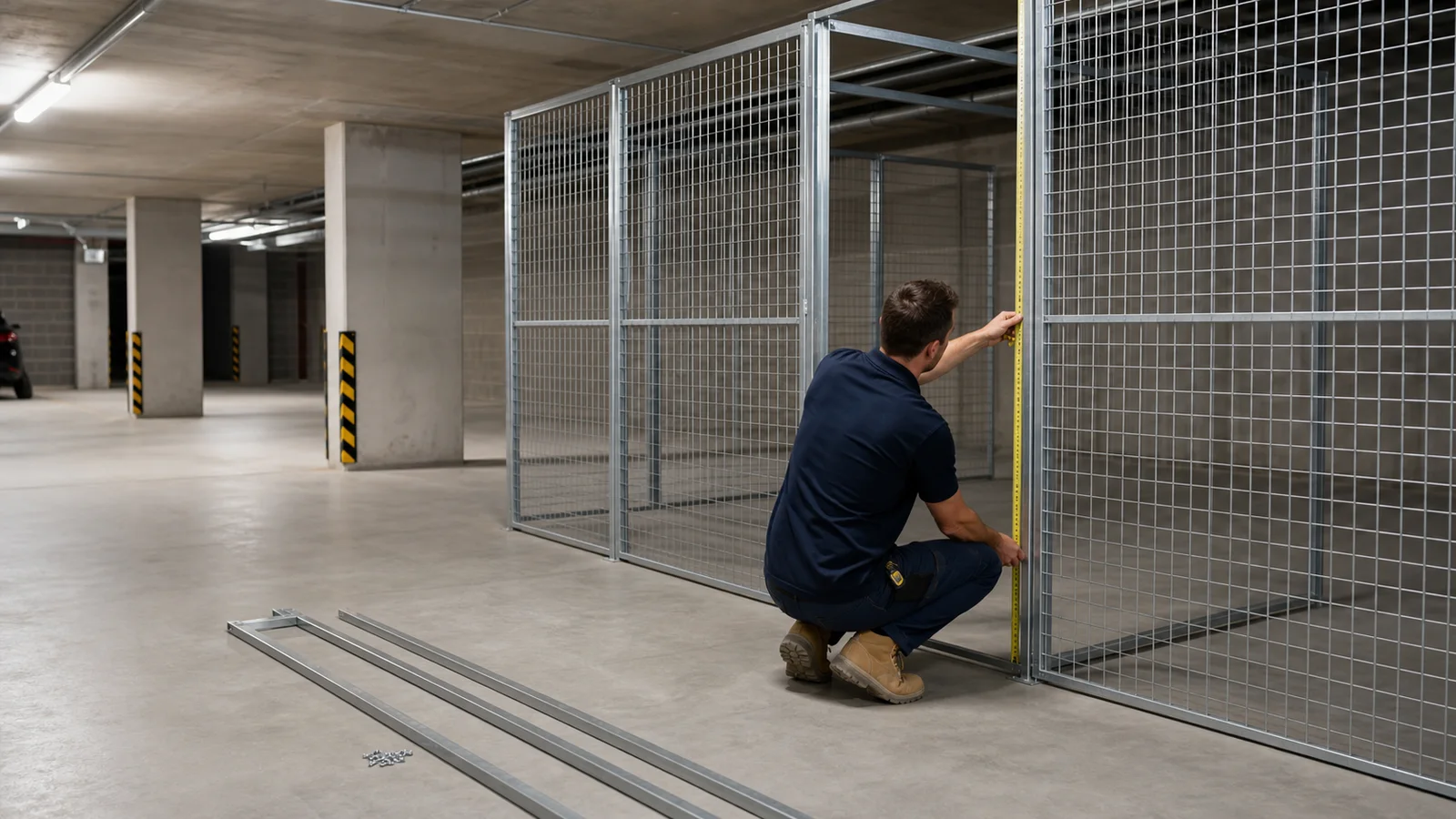 Custom storage cage layout measured for a Brisbane property