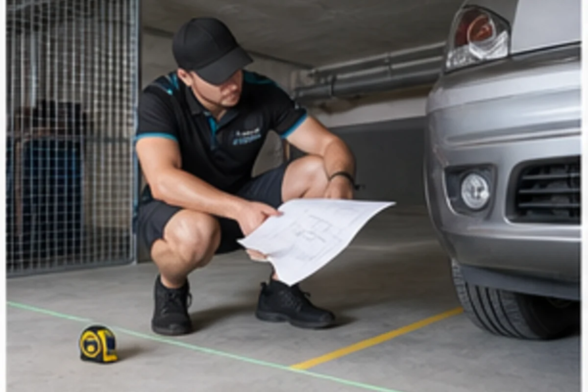 Storage cage quote preparation with measurements in a Brisbane garage