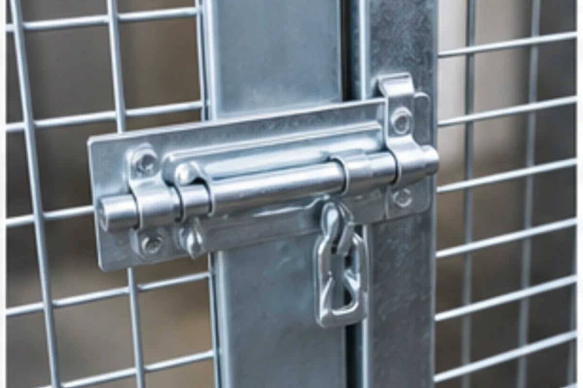 Storage cage cost factors shown with mesh panels and hardware