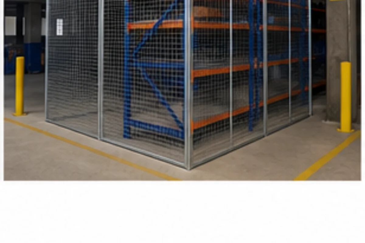 Rental property storage cage with boxes in a Brisbane apartment basement