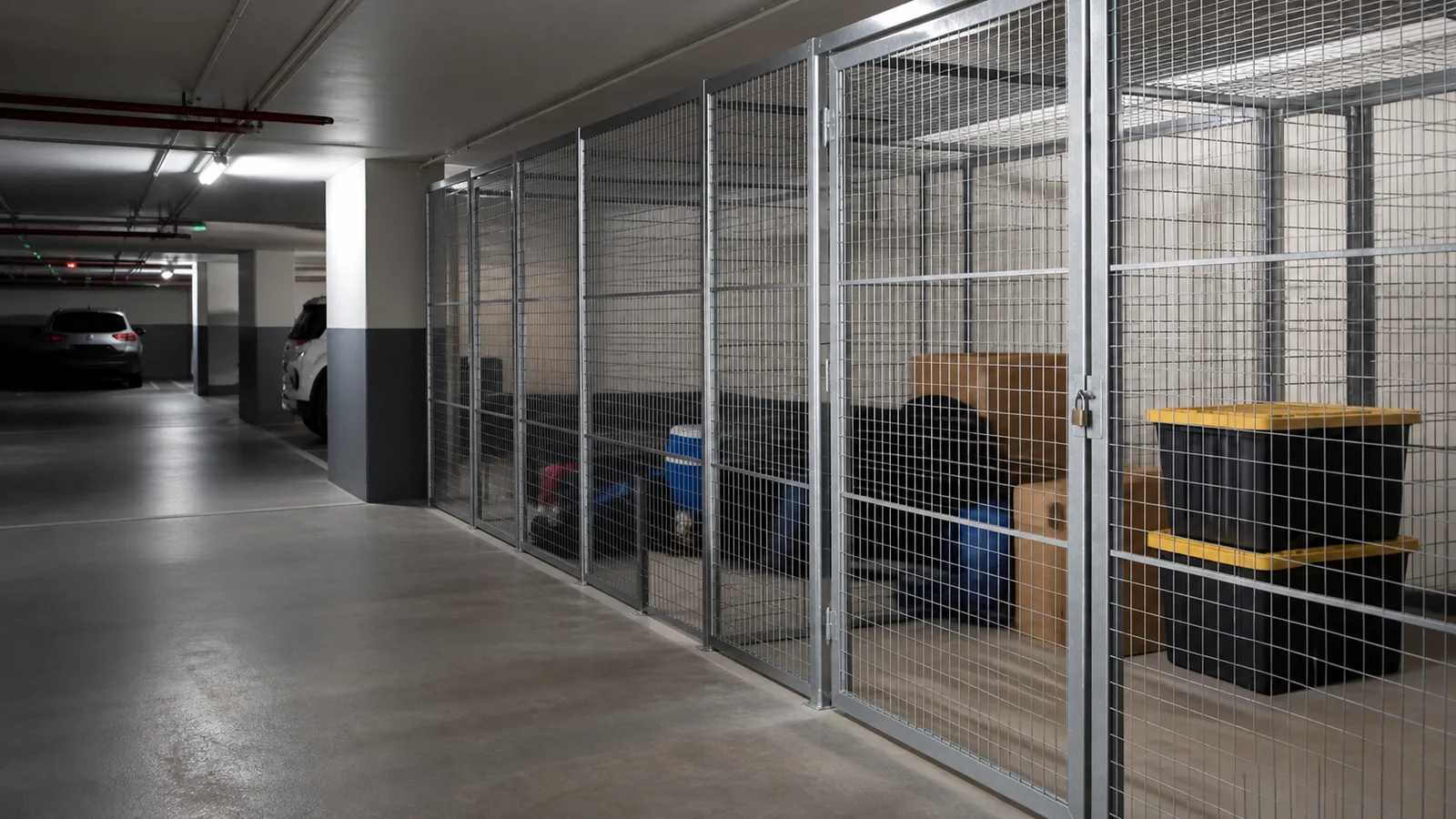 Storage cage installation in a Brisbane apartment basement