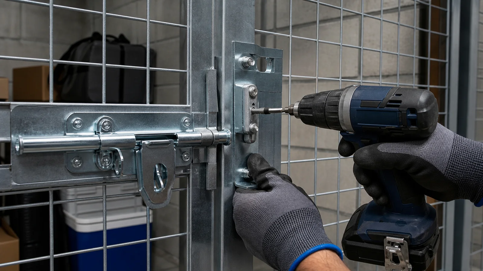 Storage cage security upgrade with stronger hardware in Brisbane